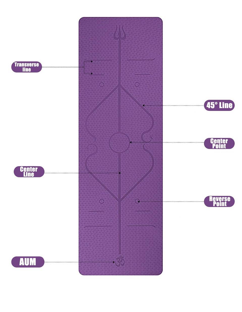 Non-Slip Yoga Mats with Position Lines Best Sellers Color : Black|Blue|Green|Pink|PURPLE|Light Purple 
